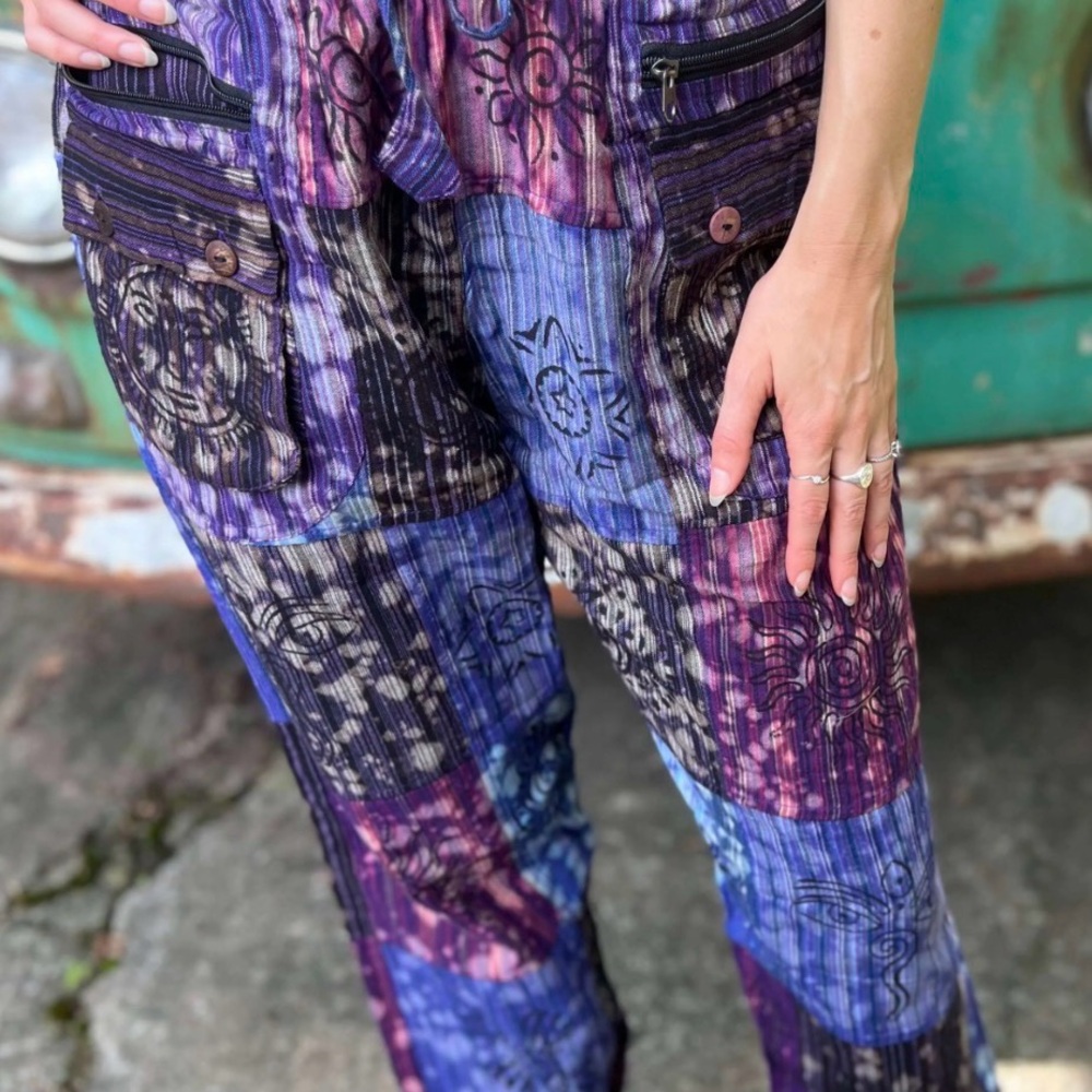 NEW Rising international Bohemian Patchwork Pants Size:Medium - Picture 2 of 2